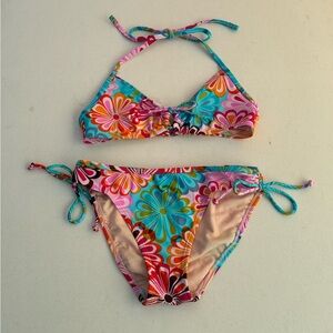 Vintage Y2K Xhilaration Blue and Pink Bikini Swimwear